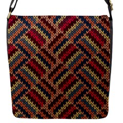 Zig Zag Knitted Pattern Flap Closure Messenger Bag (s) by goljakoff