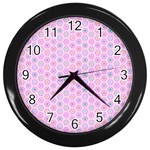 Hexagonal Pattern Unidirectional Wall Clock (Black) Front