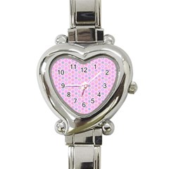 Hexagonal Pattern Unidirectional Heart Italian Charm Watch by Dutashop