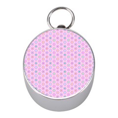 Hexagonal Pattern Unidirectional Mini Silver Compasses by Dutashop