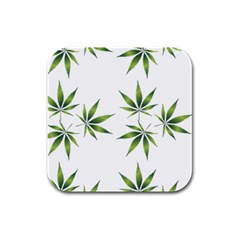 Cannabis Curative Cut Out Drug Rubber Square Coaster (4 Pack) 