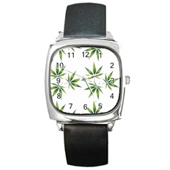 Cannabis Curative Cut Out Drug Square Metal Watch by Dutashop