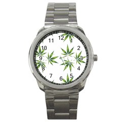 Cannabis Curative Cut Out Drug Sport Metal Watch by Dutashop