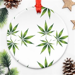 Cannabis Curative Cut Out Drug Round Ornament (two Sides) by Dutashop