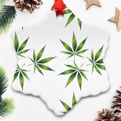 Cannabis Curative Cut Out Drug Snowflake Ornament (two Sides) by Dutashop