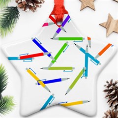 Pen Pencil Color Write Tool Ornament (star) by Dutashop