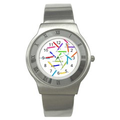 Pen Pencil Color Write Tool Stainless Steel Watch by Dutashop