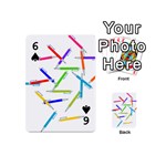 Pen Pencil Color Write Tool Playing Cards 54 Designs (Mini) Front - Spade6