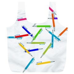 Pen Pencil Color Write Tool Full Print Recycle Bag (xl) by Dutashop