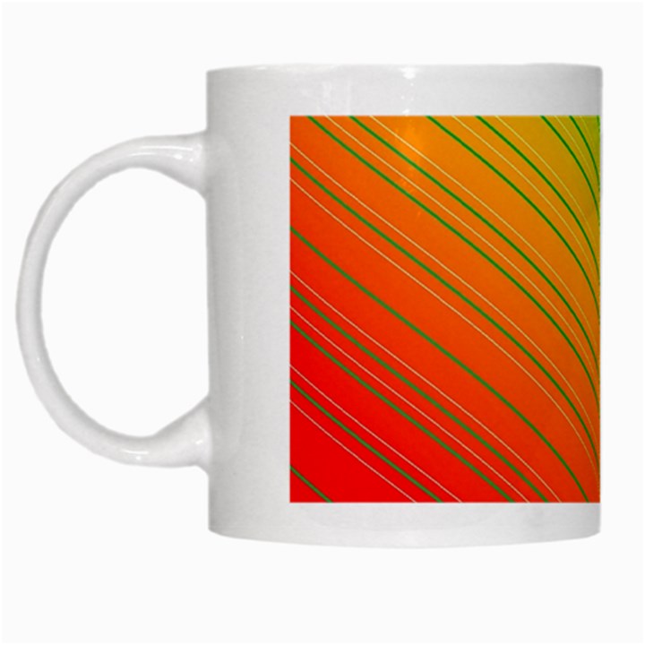 Orange Green Gradient Hunter White Mugs