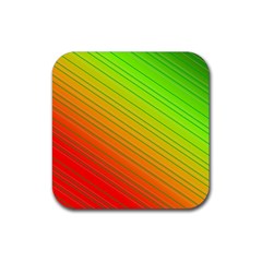 Orange Green Gradient Hunter Rubber Coaster (square)  by Dutashop