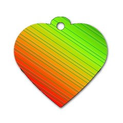 Orange Green Gradient Hunter Dog Tag Heart (two Sides) by Dutashop