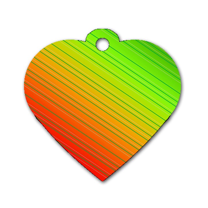 Orange Green Gradient Hunter Dog Tag Heart (Two Sides)