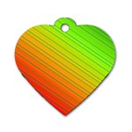 Orange Green Gradient Hunter Dog Tag Heart (Two Sides) Back