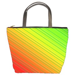 Orange Green Gradient Hunter Bucket Bag by Dutashop