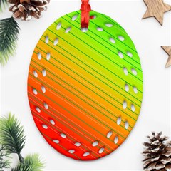 Orange Green Gradient Hunter Ornament (oval Filigree)