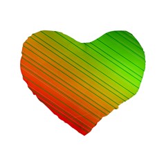 Orange Green Gradient Hunter Standard 16  Premium Heart Shape Cushions by Dutashop