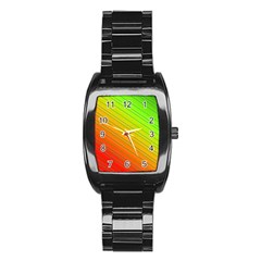 Orange Green Gradient Hunter Stainless Steel Barrel Watch