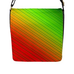 Orange Green Gradient Hunter Flap Closure Messenger Bag (l) by Dutashop