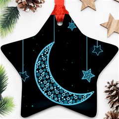 Moon Star Neon Wallpaper Ornament (star) by Dutashop