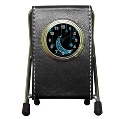 Moon Star Neon Wallpaper Pen Holder Desk Clock by Dutashop