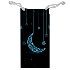 Moon Star Neon Wallpaper Jewelry Bag by Dutashop