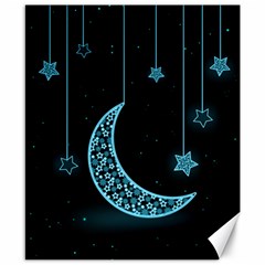 Moon Star Neon Wallpaper Canvas 8  X 10  by Dutashop