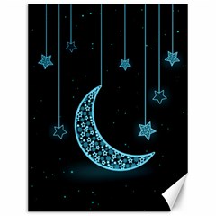 Moon Star Neon Wallpaper Canvas 12  X 16  by Dutashop