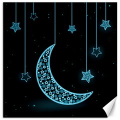 Moon Star Neon Wallpaper Canvas 16  X 16 