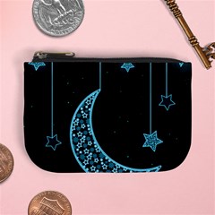 Moon Star Neon Wallpaper Mini Coin Purse