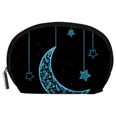 Moon Star Neon Wallpaper Accessory Pouch (large) by Dutashop