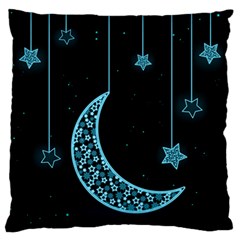 Moon Star Neon Wallpaper Large Flano Cushion Case (one Side)