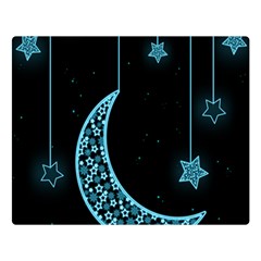 Moon Star Neon Wallpaper Double Sided Flano Blanket (large) 