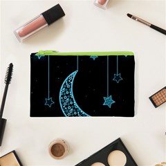 Moon Star Neon Wallpaper Cosmetic Bag (xs) by Dutashop