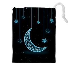 Moon Star Neon Wallpaper Drawstring Pouch (4xl) by Dutashop