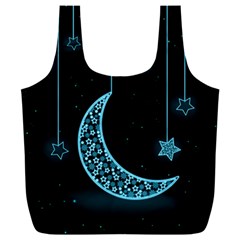 Moon Star Neon Wallpaper Full Print Recycle Bag (xxl) by Dutashop