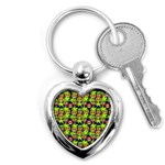 Smiley Background Smiley Grunge Key Chain (Heart) Front