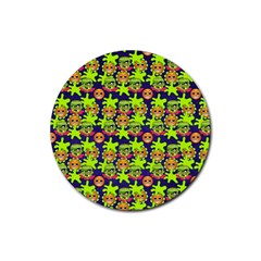 Smiley Background Smiley Grunge Rubber Coaster (round)  by Dutashop