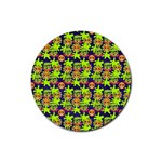 Smiley Background Smiley Grunge Rubber Coaster (Round)  Front