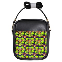 Smiley Background Smiley Grunge Girls Sling Bag