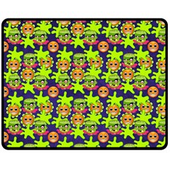 Smiley Background Smiley Grunge Double Sided Fleece Blanket (medium)  by Dutashop