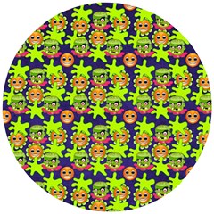 Smiley Background Smiley Grunge Wooden Puzzle Round by Dutashop