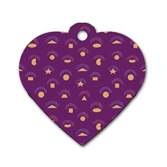 Geometric Figures Dog Tag Heart (one Side) by SychEva