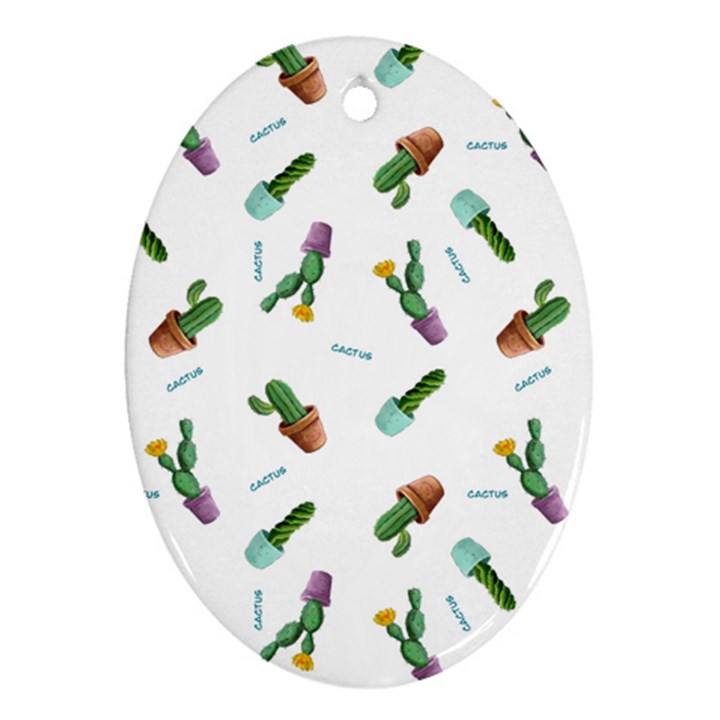 cacti in pots Ornament (Oval)