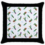 cacti in pots Throw Pillow Case (Black) Front