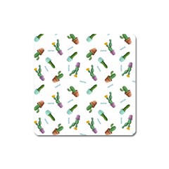 Cacti In Pots Square Magnet by SychEva