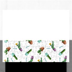 Cacti In Pots Rectangular Jigsaw Puzzl by SychEva