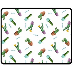 Cacti In Pots Fleece Blanket (medium)  by SychEva