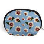 delicate hibiscus flowers on a blue background Accessory Pouch (Medium) Front