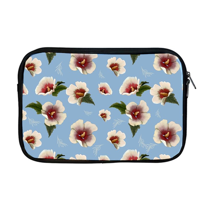 delicate hibiscus flowers on a blue background Apple MacBook Pro 17  Zipper Case